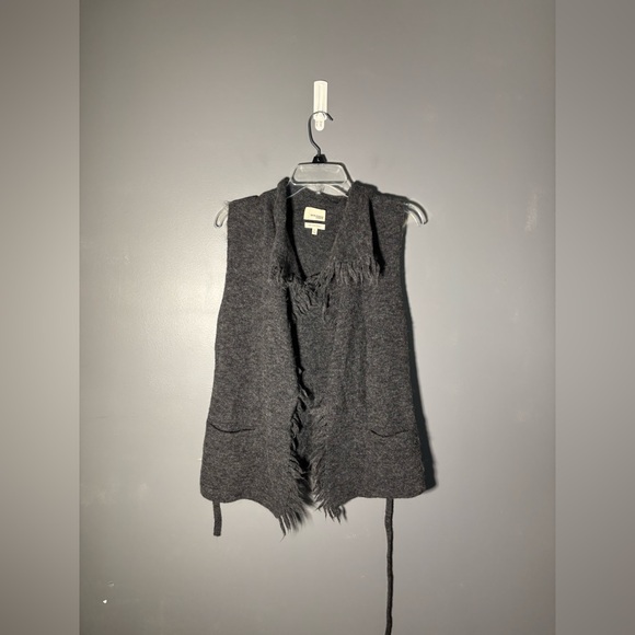 Wilfred Fei Fei Grey Wool Fringe Vest Size XS - Picture 2 of 6